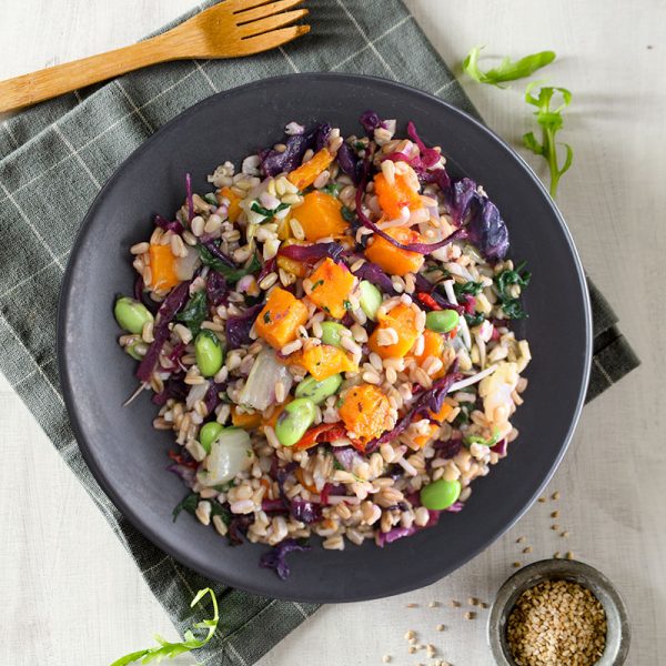 Avena con con verdure e castagne